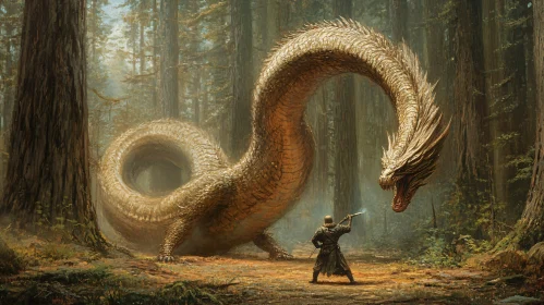 Warrior Facing the Dragon