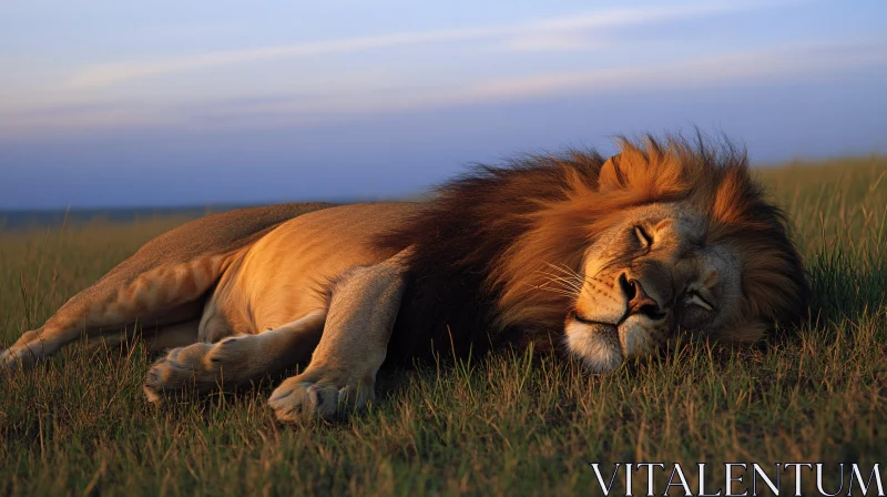 Resting Lion AI Image