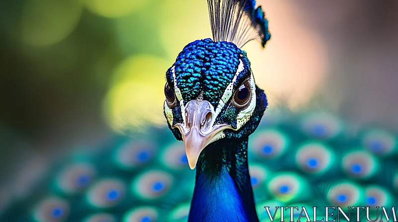 Close-Up of Peacock Feathers AI Image