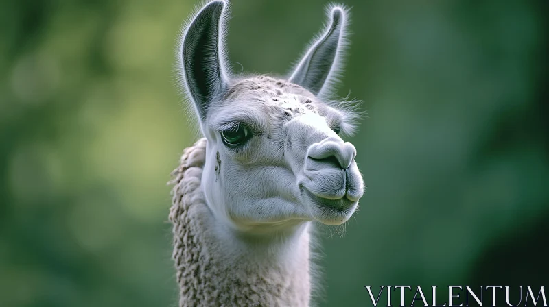 Intimate Look at a Llama in Natural Habitat AI Image