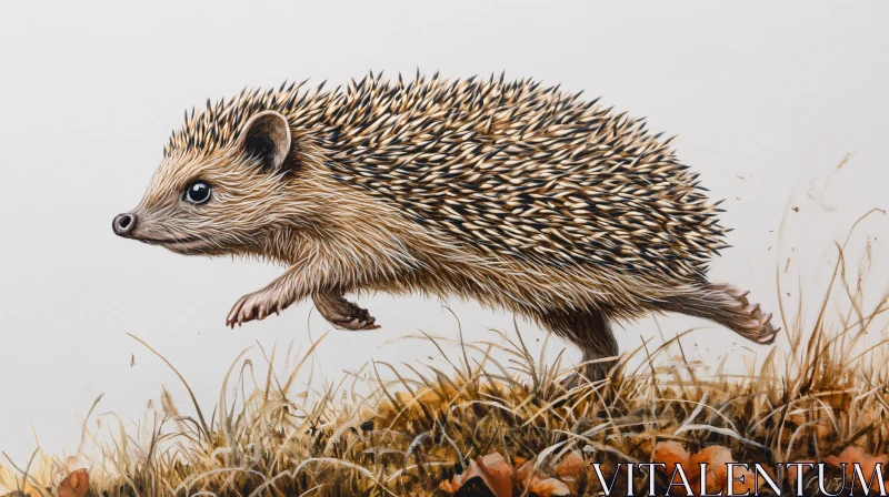 AI ART Running Hedgehog Painting