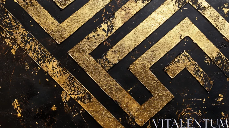 AI ART Abstract Gold and Black Pattern Art