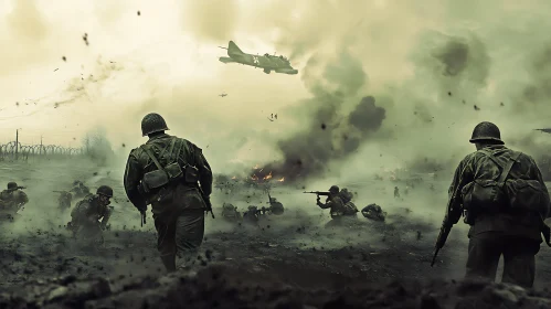 Soldiers in Action: A War Image