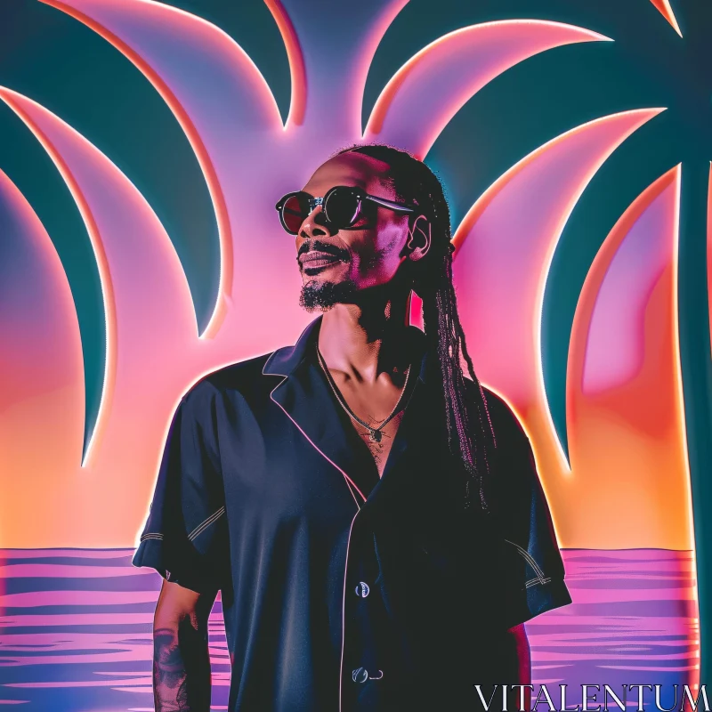 Snoop Dogg Neon Art AI Image