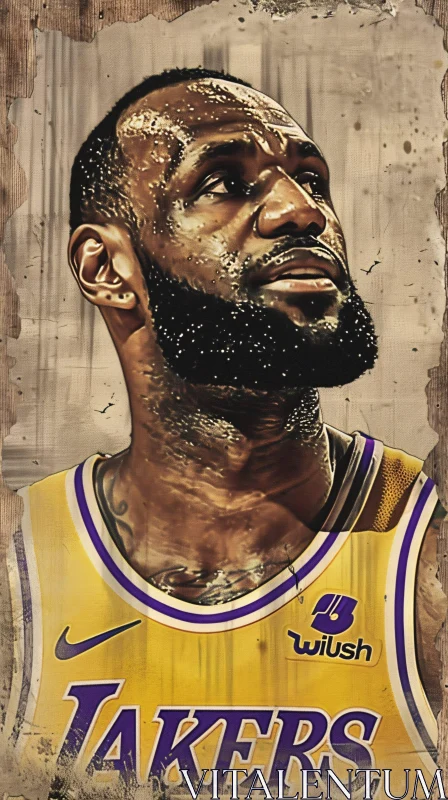 AI ART LeBron James Artistic Lakers Portrait