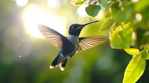 Hovering Hummingbird in Natural Light