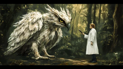 Forest Meeting with a Majestic Owl