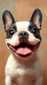 Playful Bulldog Portrait Art