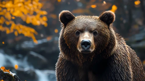 Bear in Autumn Woodland