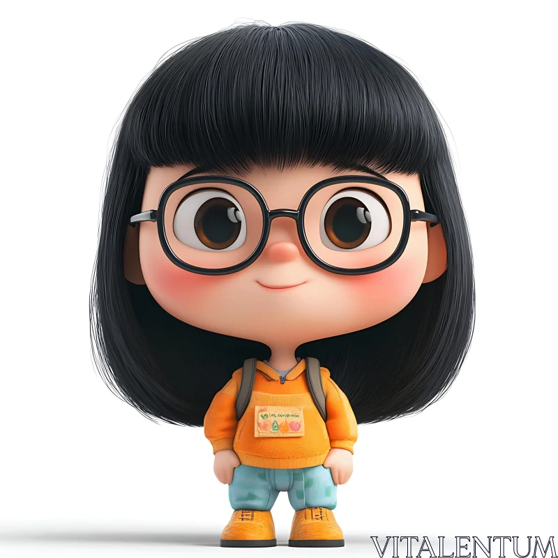 AI ART Cute Cartoon Girl Character Design