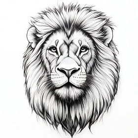 Lion Head Monochrome Art