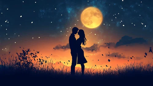 Moonlit Embrace: A Couple's Serenade