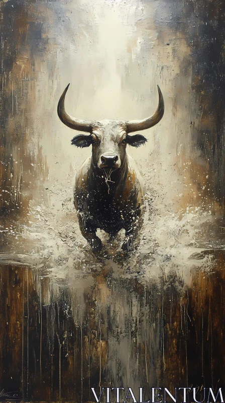 AI ART Energy and Strength of a Bull