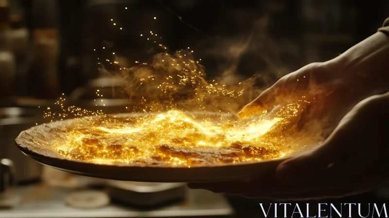 Radiant Dish: A Culinary Light Spectacle AI Image