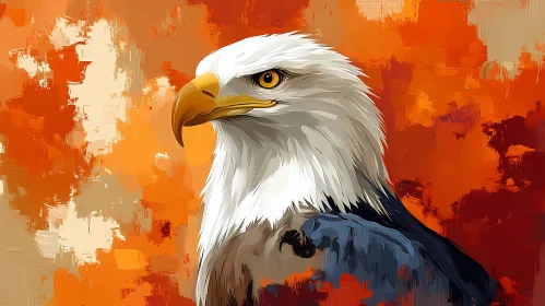 Eagle Portrait in Warm Tones