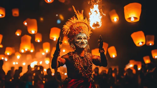 Lantern Festival with Fire Dancer