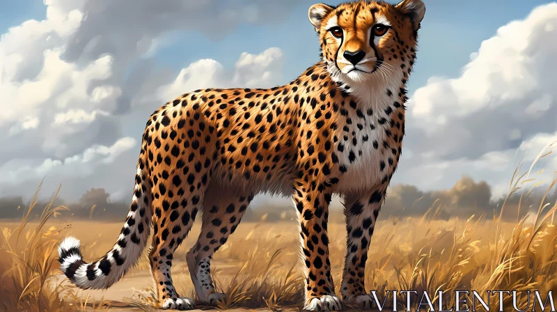 Graceful Cheetah in Nature AI Image