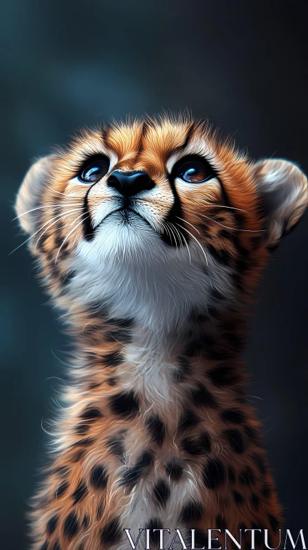 Young Cheetah Close-Up AI Image