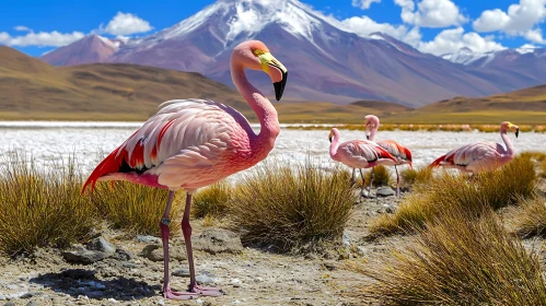 Flamingos in Andean Highlands