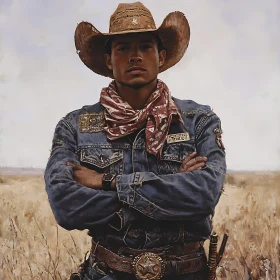 American Cowboy in Field