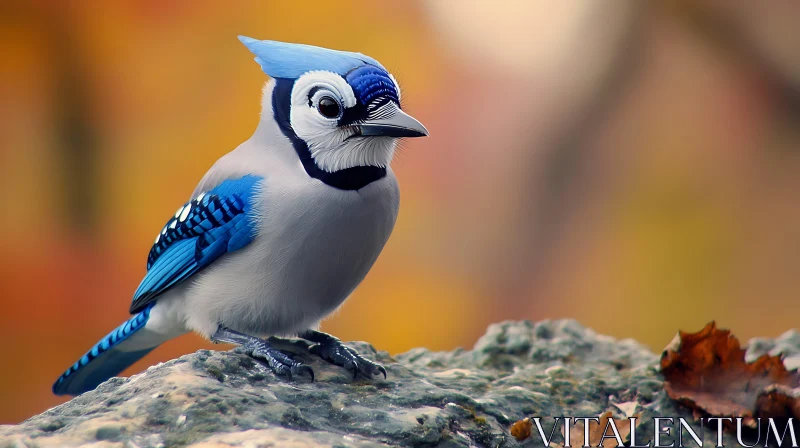 Autumn Bird Portrait AI Image