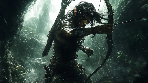 Forest Archer in the Rain