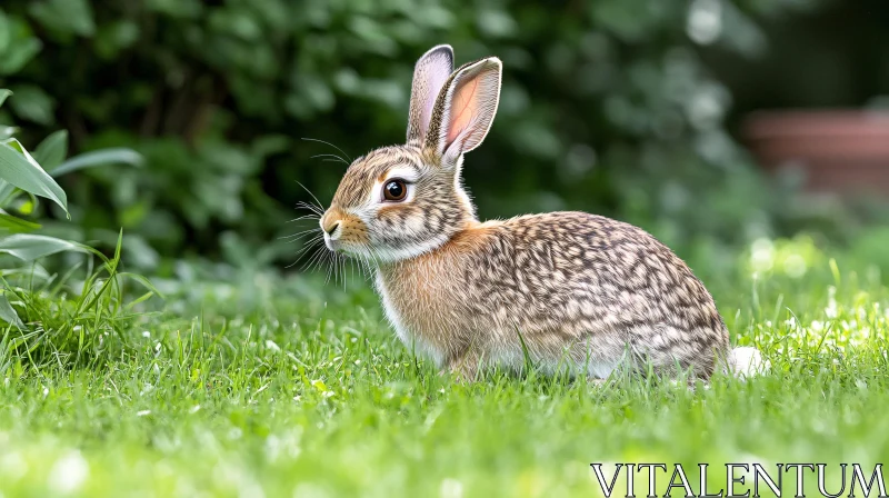 Adorable Bunny in Green Grass AI Image