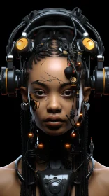 Afrofuturist Portrait - Woman with Robotic Headpiece