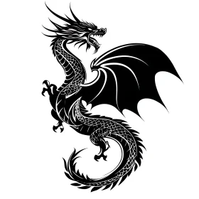 Mythical Dragon with Wings Clipart