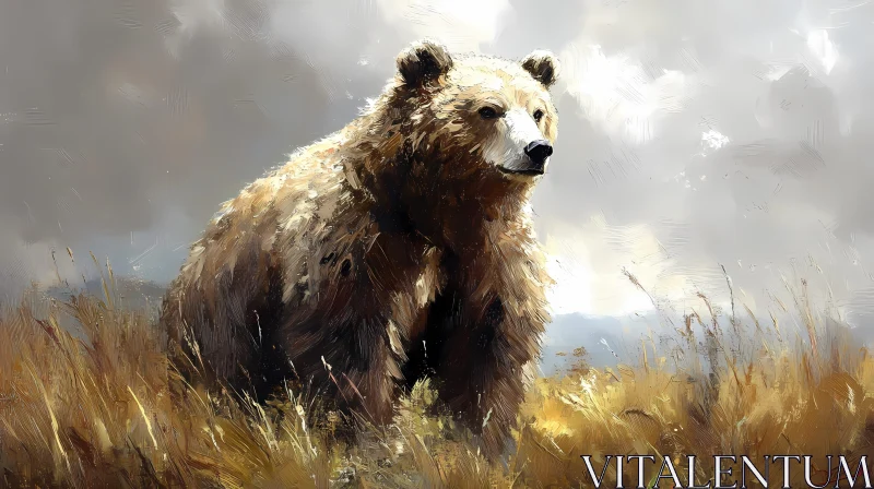 Bear Surrounded by Nature's Palette AI Image