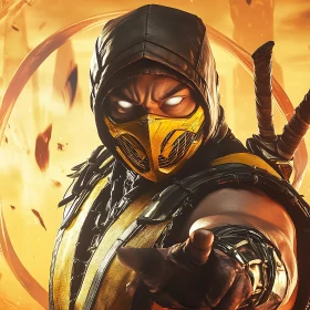Fierce Masked Fighter Illustration