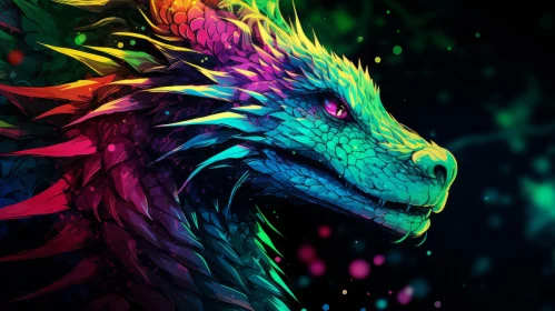 Colorful Dragon Artwork: An Ominous Psychedelic Illustration