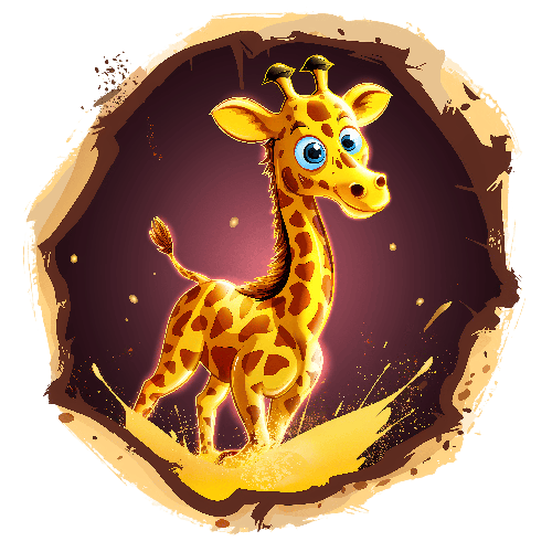 POD Design Cute Cartoon Giraffe Illustration for Kids' T-Shirts