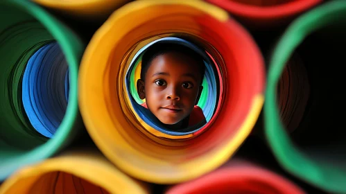 Innocence in a Multicolored Play Structure