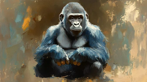 Contemplative Gorilla Art