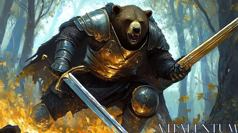 AI ART Armored Bear Warrior