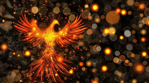 Fiery Phoenix Artwork - Captivating Abstract Painting