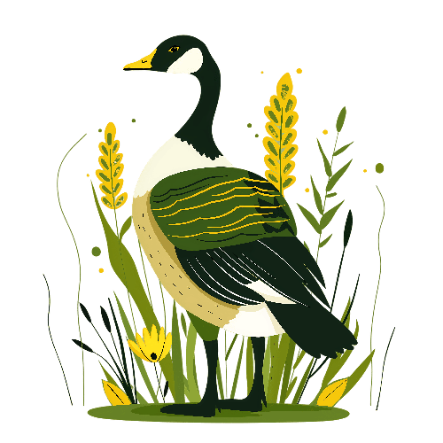 Goose in Grass Vector Art for Merchandise