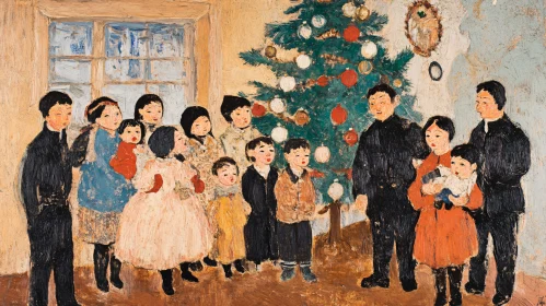 Children Celebrating Christmas