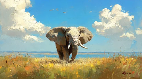 Elephant on the Savanna