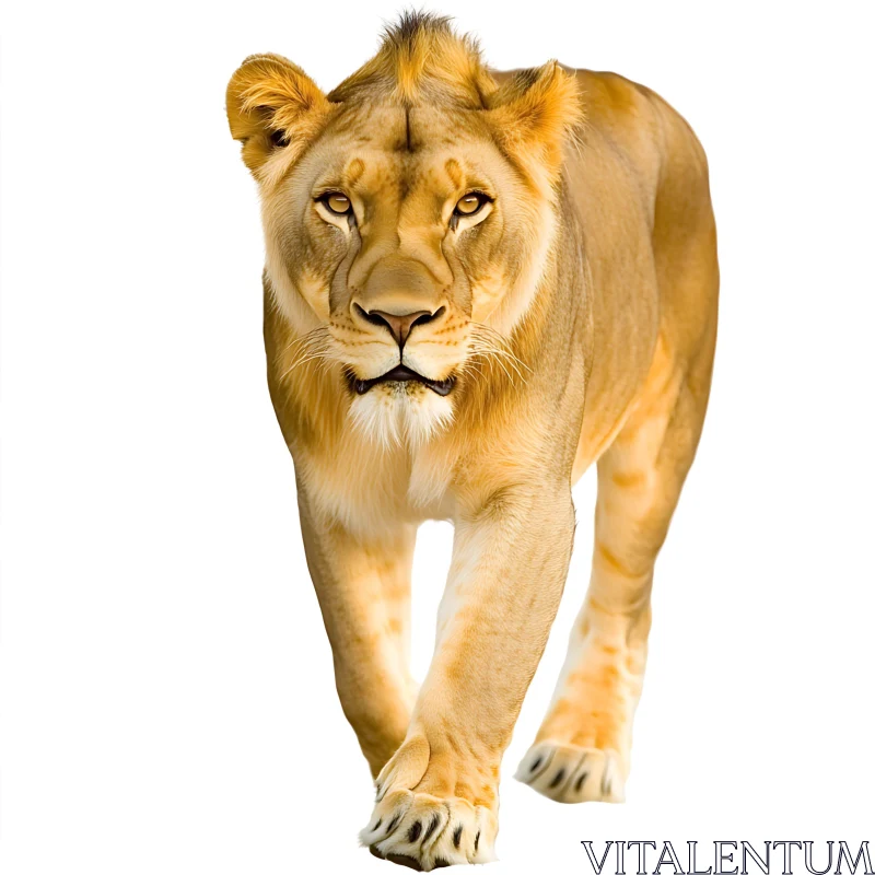 AI ART Lion Walking Forward