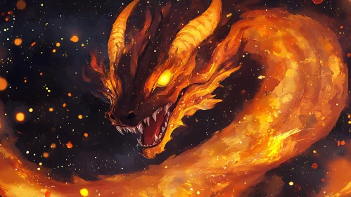 Dragon of Embers: Fantasy Art Print