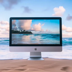 Seascape on Screen: A Monitor at the Beach