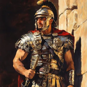 Classical Painting of a Roman Soldier