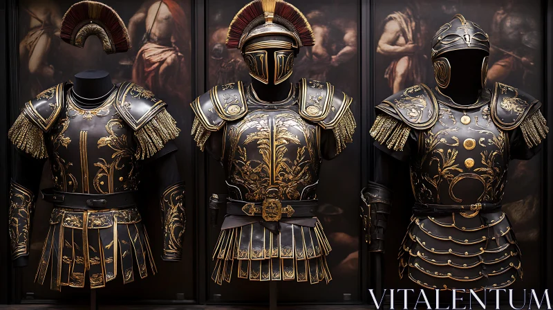 Ornate Golden Roman Warrior Armor AI Image