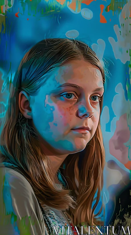 AI ART Greta Thunberg Abstract Art