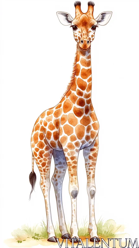 Graceful Giraffe Art AI Image