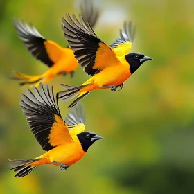 Soaring Orioles: A Symphony of Yellow and Black