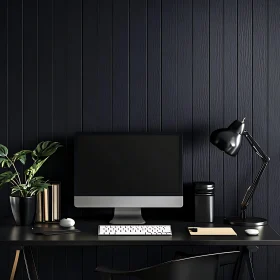 Sleek Black-Themed Workspace Setup