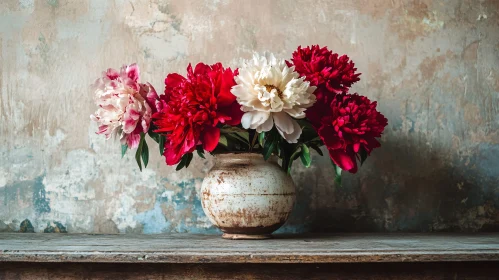 Rustic Floral Still Life with Peonies